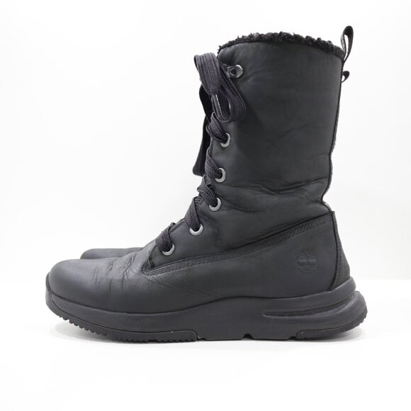 Timberland Mabel Town Black Leather Waterproof Insulated Winter Boots - 8.5 - Picture 1 of 7